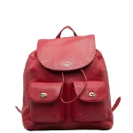 Red Leather Coach Backpack