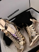 Gold Leather Dsquared2 Heels