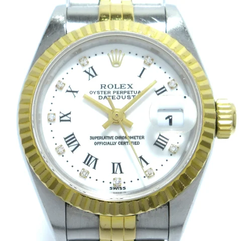 Silver Yellow Gold Rolex Watch