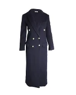 Navy Wool Celine Coat