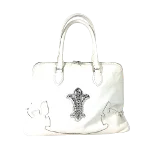 White Leather Chrome Hearts Handbag