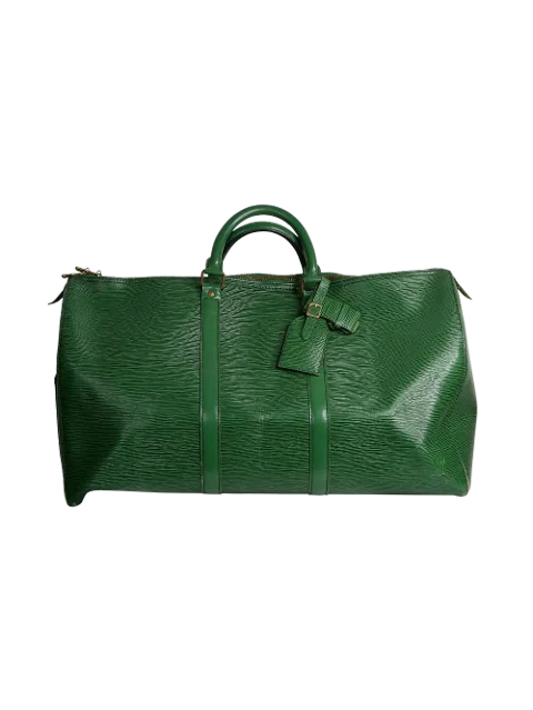 Green Leather Louis Vuitton Keepall
