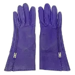 Purple Leather Hermès Gloves